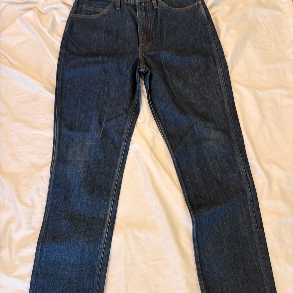 Frame Le Italien Straight Classic Blue Denim Jeans NWT Size 28 - Picture 4 of 11